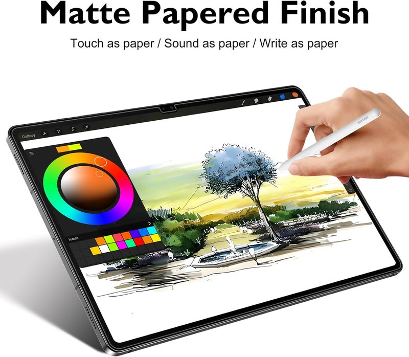 Esanik 2 Pack Like Paper Glass Screen Protector for Samsung Galaxy Tab S10 Ultra/S9 Ultra/S8 Ultra (14.6 inch) 9H Tempered Glass Film with Alignment Frame, Writing Like on Paper, Anti Glare - Image 2